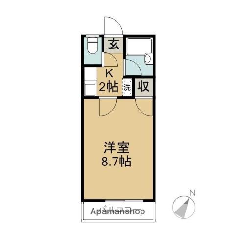 プチポンドゥ(1K/2階)の間取り写真