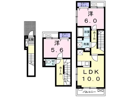 フェリーチェ(2LDK/2階)の間取り写真