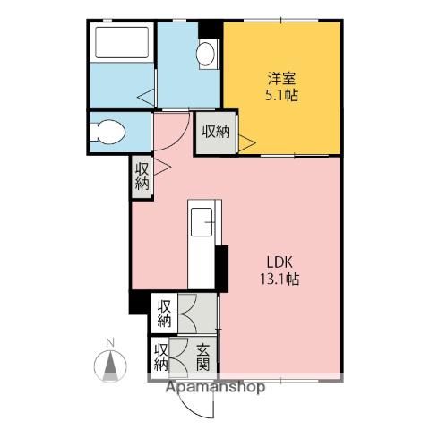 アルト・プエンテ(1LDK/1階)の間取り写真