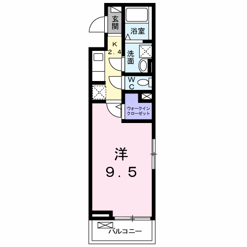 ガーデン 宮(1K/2階)の間取り写真