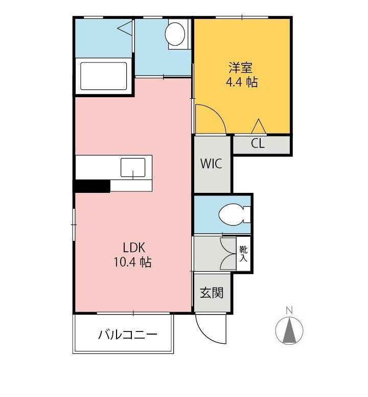 アヴェンタドール(1LDK/1階)の間取り写真