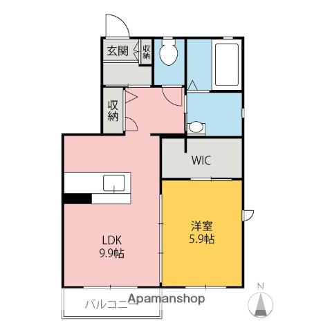 カーサ ファルコーネ(1LDK/1階)の間取り写真