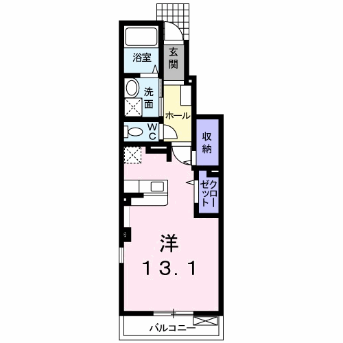 グレイスオブガネーシャ(1K/1階)の間取り写真