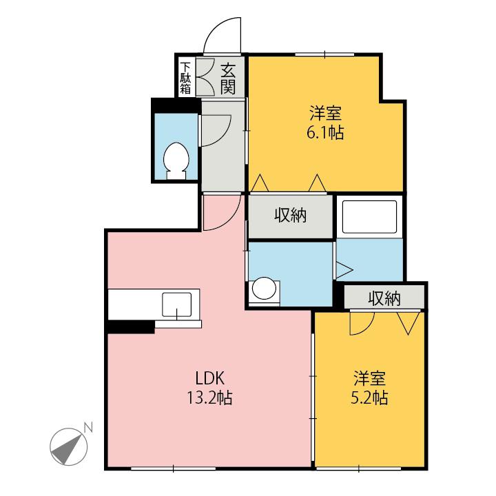 クオリスタ(2LDK/1階)の間取り写真