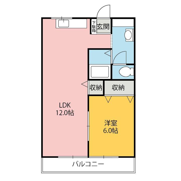リーブルD(1LDK/1階)の間取り写真