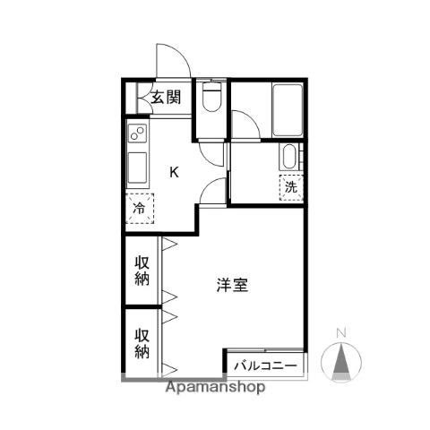 マイルームYAMAZAKI(1K/2階)の間取り写真