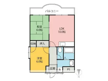 第一戸塚マンション(2LDK/3階)の間取り写真