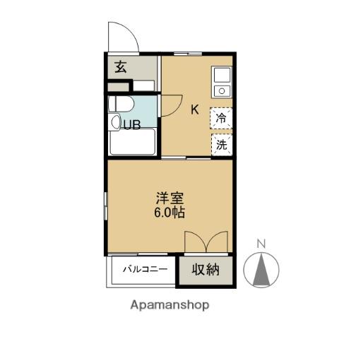 サンシティ(1K/2階)の間取り写真