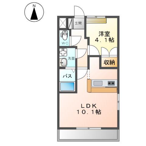 プロニティピア09(1LDK/2階)の間取り写真