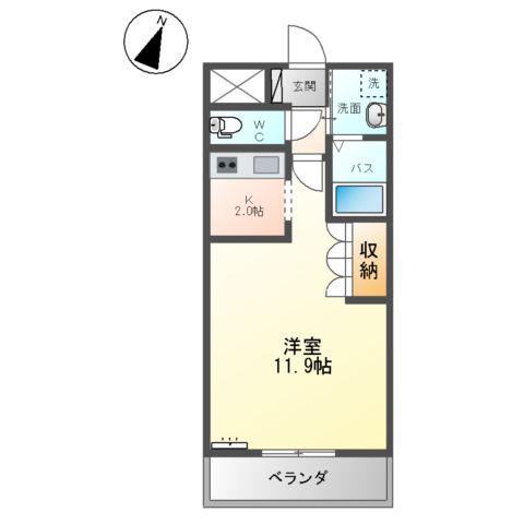 アランチーノ(1K/2階)の間取り写真