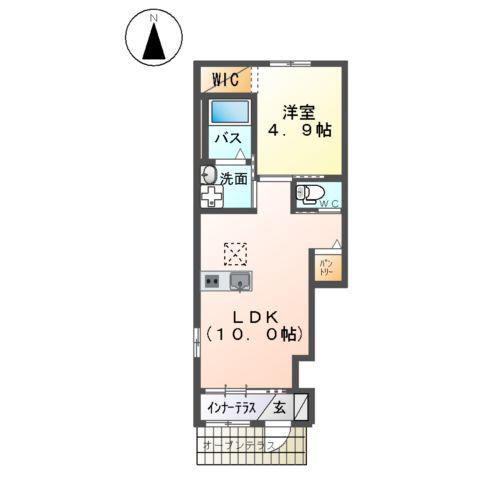 AVANTIⅡ(1LDK/1階)の間取り写真