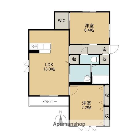 ファミーユD(2LDK/1階)の間取り写真