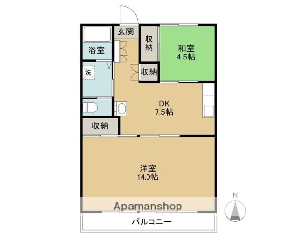 高橋マンション(2DK/2階)の間取り写真