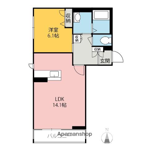シャーメゾンJIN(1LDK/3階)の間取り写真