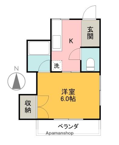 リュネット(1K/1階)の間取り写真