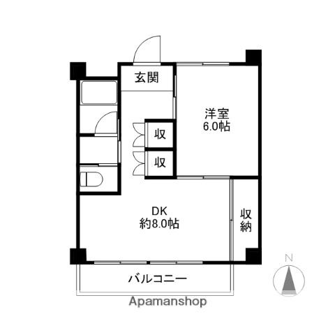 サンハイツ橋本(1DK/3階)の間取り写真