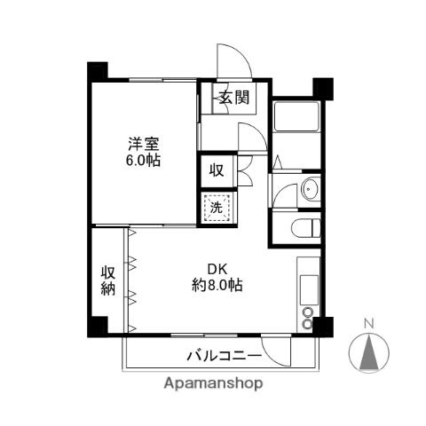 サンハイツ橋本(1DK/3階)の間取り写真
