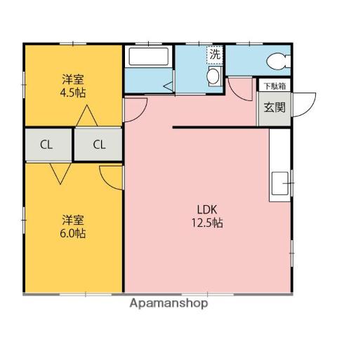 上毛電気鉄道上毛線 北原駅 徒歩14分 1階建 築19年(2LDK)の間取り写真
