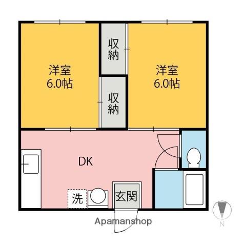 第一戸塚ハイツ(2DK/1階)の間取り写真