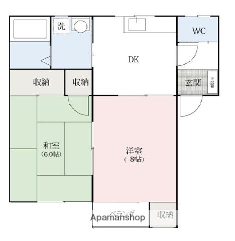 パークハイツサトウ(2DK/2階)の間取り写真