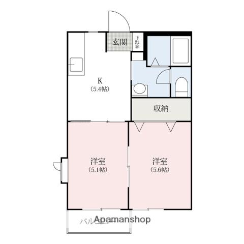 セーブルハイツA(2K/2階)の間取り写真