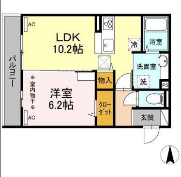 アリビオ前橋(1LDK/1階)の間取り写真