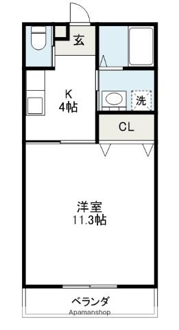 KURURU(1K/2階)の間取り写真