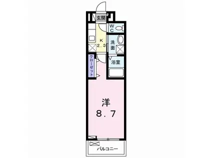YSアビタシオン青柳(1K/3階)の間取り写真