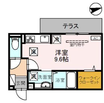 D-ROOM文京町1丁目(ワンルーム/1階)の間取り写真
