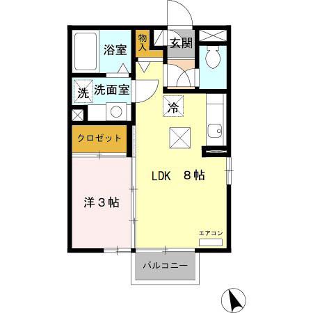 リヴェールマリーズB(1LDK/1階)の間取り写真