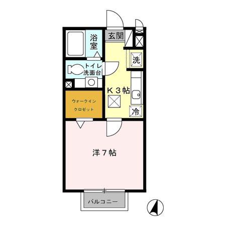 プリマヴェーラ(1K/1階)の間取り写真