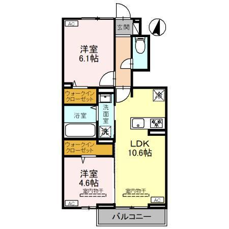 アナベルⅢ(2LDK/1階)の間取り写真