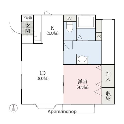 コンシャスⅡ(1LDK/1階)の間取り写真
