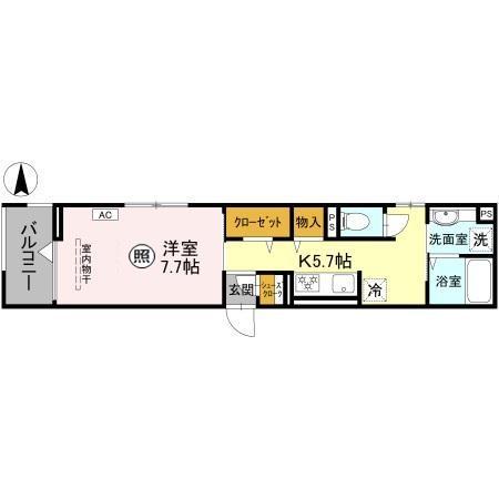 LA MAISON 表町(1K/2階)の間取り写真