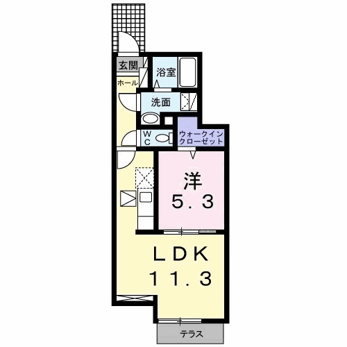 アーバンシティ Ⅱ(1LDK/1階)の間取り写真