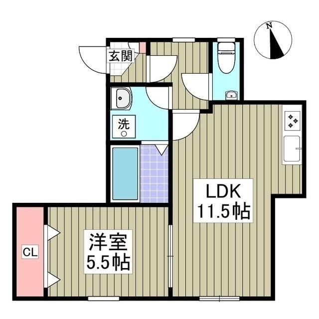ANIMAL KINGDOM(1LDK/2階)の間取り写真