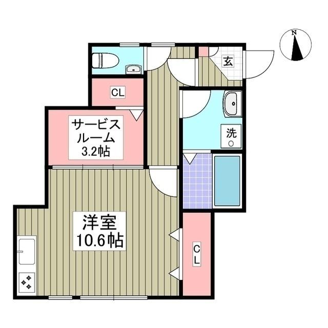 ANIMAL KINGDOM(ワンルーム/2階)の間取り写真