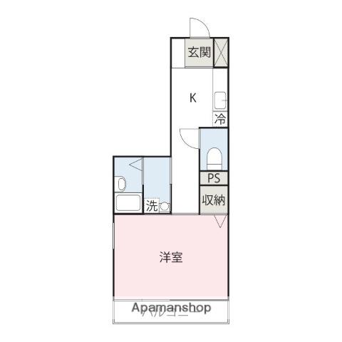 パークサイド上小出(1K/3階)の間取り写真