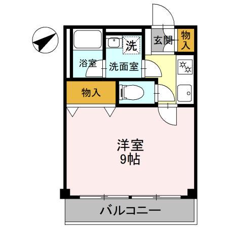 エターナル I棟(1K/1階)の間取り写真