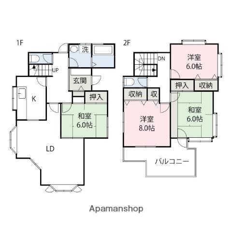 両毛線 新前橋駅 徒歩14分 2階建 築37年(4LDK)の間取り写真