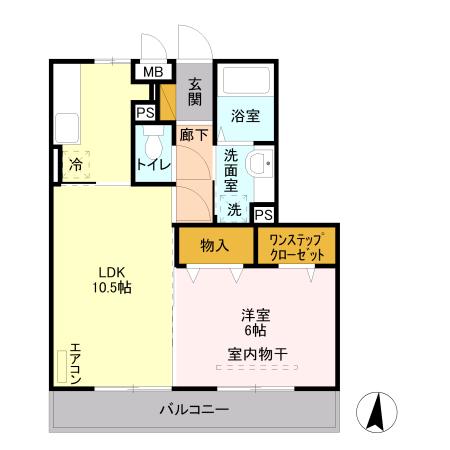 Dクレアーレ(1LDK/2階)の間取り写真