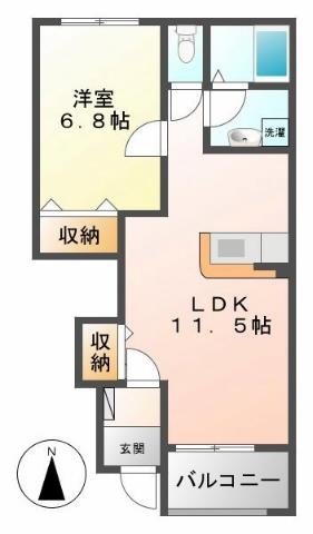 ISベルポートⅡ(1LDK/1階)の間取り写真