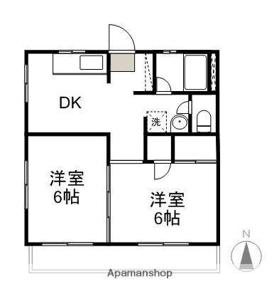 クレストアラマキ(2DK/2階)の間取り写真