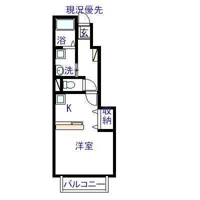エトワールB(ワンルーム/1階)の間取り写真