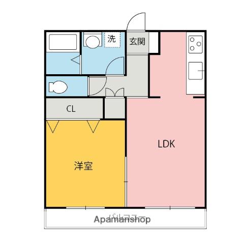 上毛電気鉄道上毛線 新川駅(群馬) 徒歩48分 2階建 築22年(1LDK/1階)の間取り写真