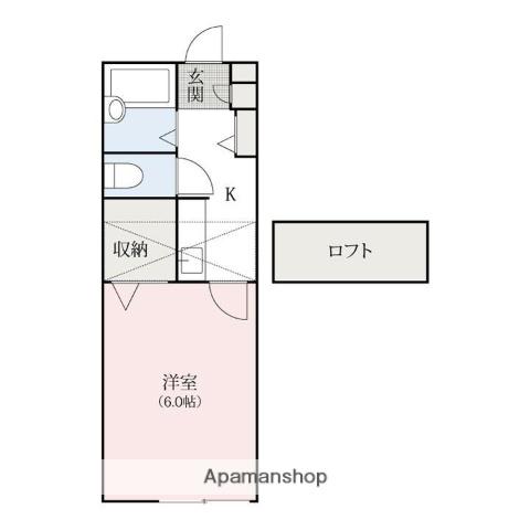 ハイツ赤城(1K/1階)の間取り写真