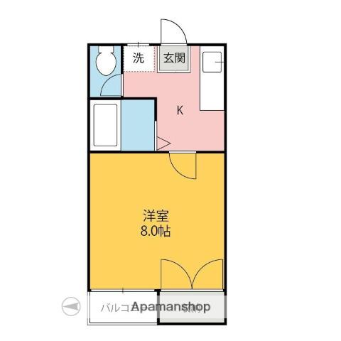 ミタホーム茂呂(1K/2階)の間取り写真