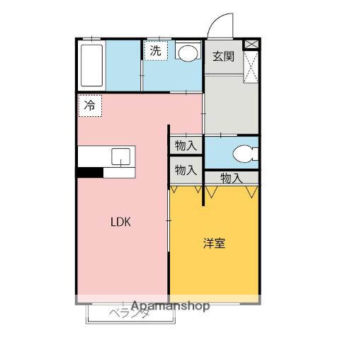 レジュウィールアン(1LDK/2階)の間取り写真