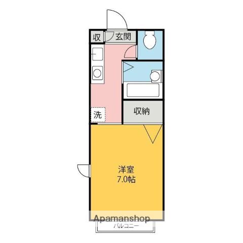ライヴリPQR(1K/1階)の間取り写真