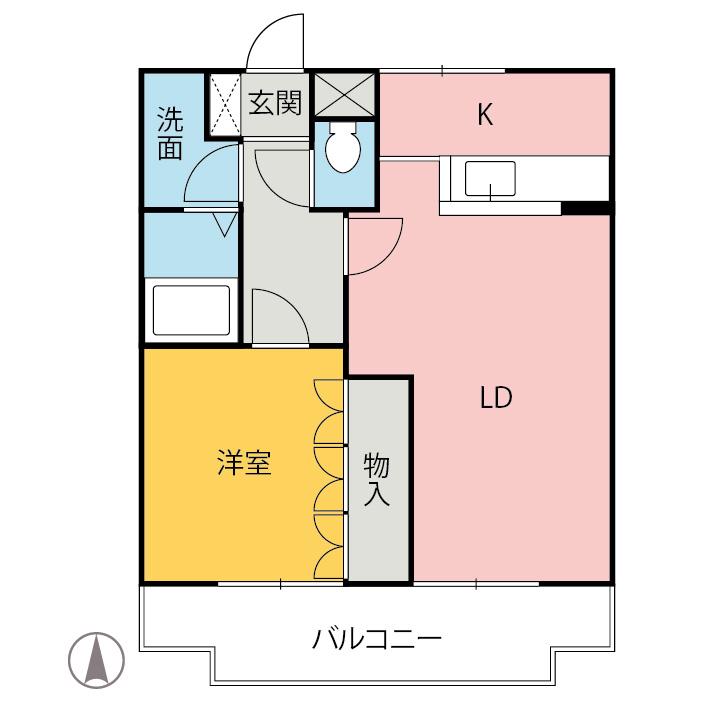 エレガンスⅡ(1LDK/1階)の間取り写真